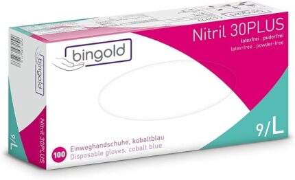 Bingold Nitril 30Plus blauw handschoenen L
