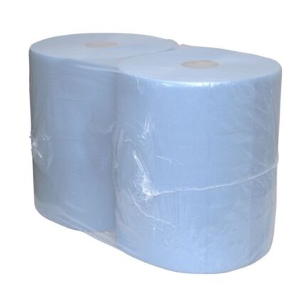 Industrierollen Cellulose verlijmd blauw 3 laags 37 cm 190 meter 2 rollen p/pak