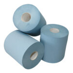 Midi poetspapier blauw 1 laags cellulose 300 meter zware kwaliteit - 6 rol p/pak