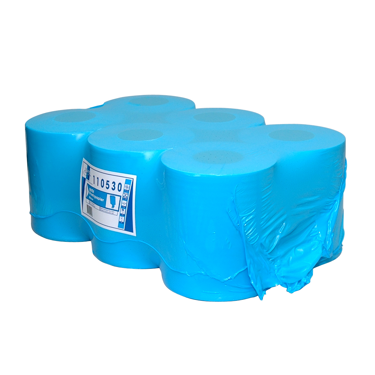 Midi poetspapier blauw 1 laags cellulose 300 meter zware kwaliteit - 6 rol p/pak