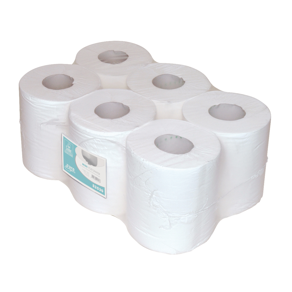 Midi poetspapier wit 1 laags cellulose 300 meter zware kwaliteit - 6 rol p/pak