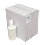 Mini poetspapier wit 2 laags cellulose zonder koker 60 meter - 12 rol p/doos